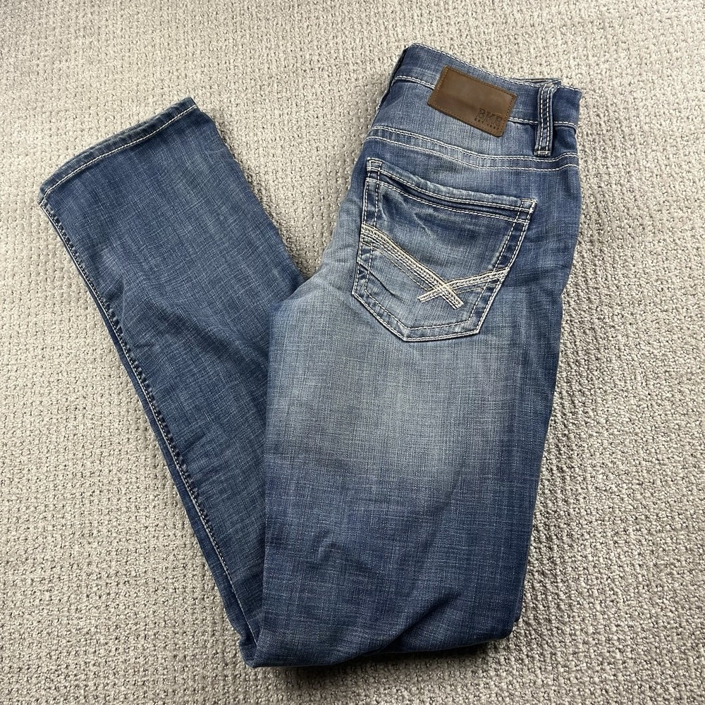 BKE Jake Jeans Mens 30X36 Blue Denim Straight Leg Stretch Cowboy Mid Rise